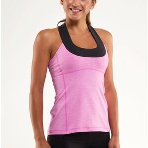 Sz6 Lululemon Scoop Neck Tank in Heathered grey/magenta.